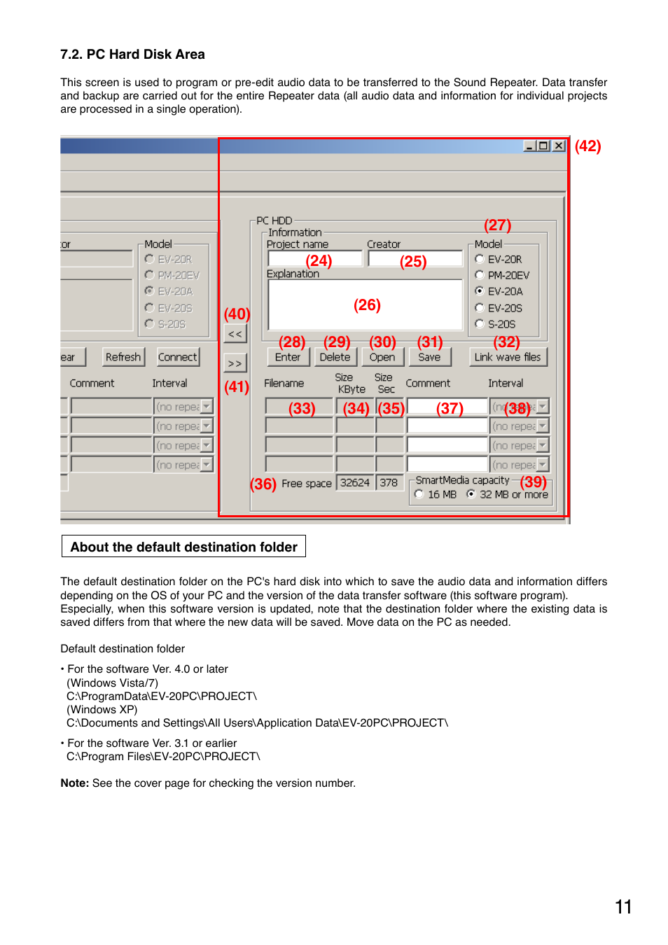 Pc hard disk area | Toa S-20S Ver.5.0 User Manual | Page 11 / 46