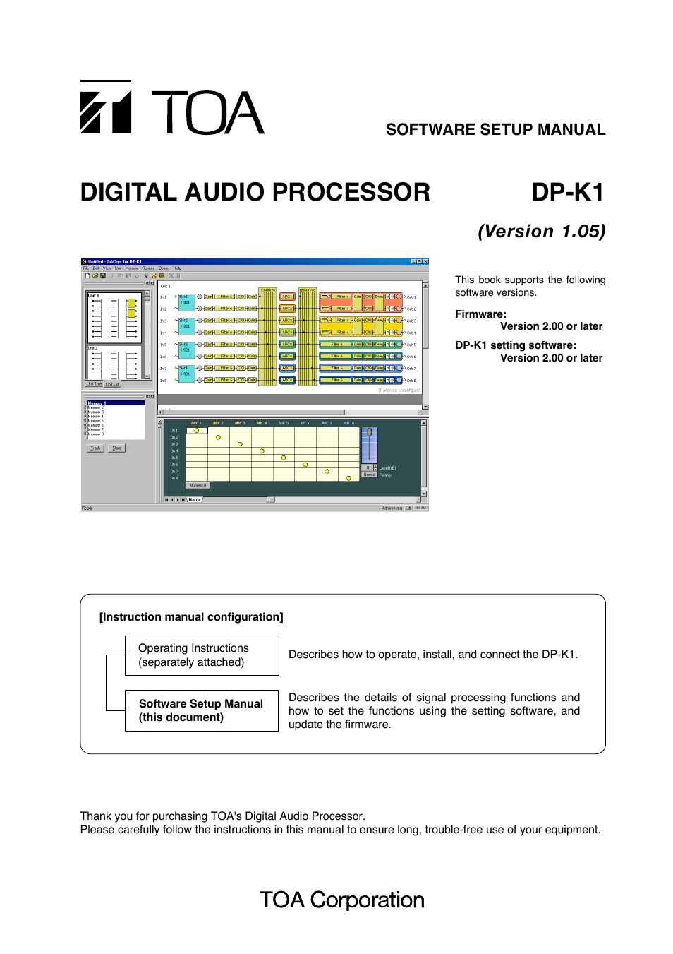 Toa DP-K1 User Manual | 102 pages