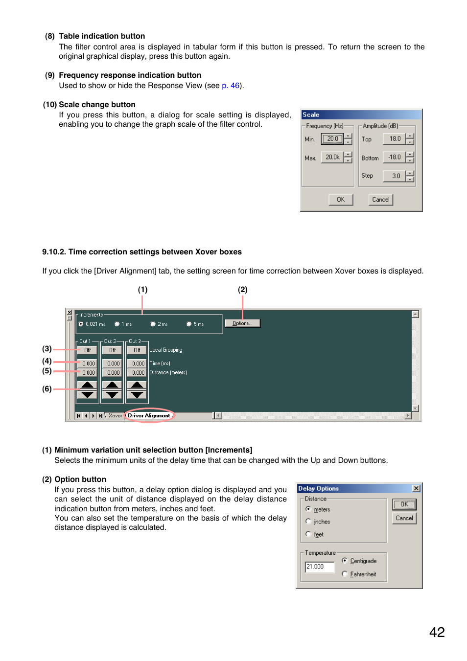 Time correction settings between xover boxes | Toa DP-K1 User Manual | Page 42 / 102