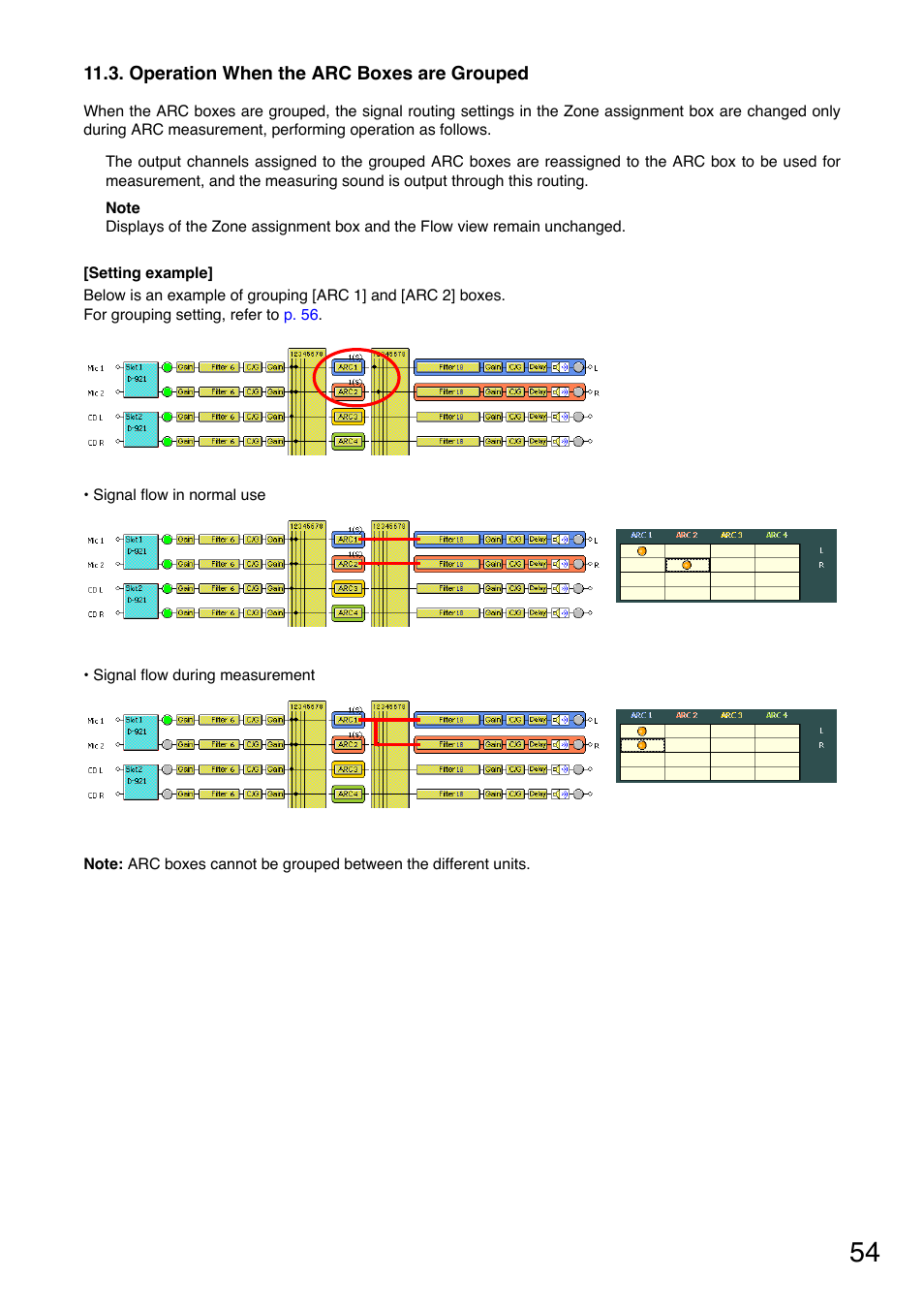 Operation when the arc boxes are grouped | Toa DP-K1 User Manual | Page 54 / 102