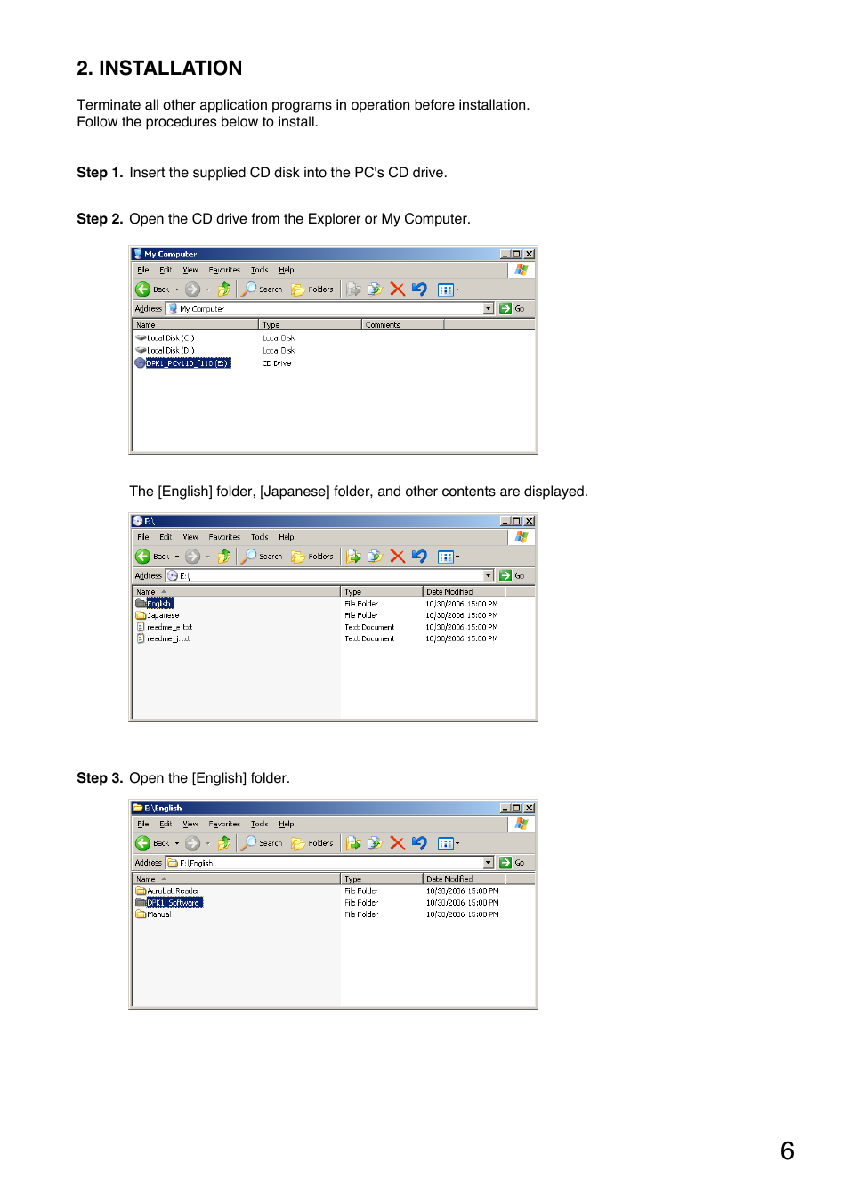 Installation | Toa DP-K1 User Manual | Page 6 / 102