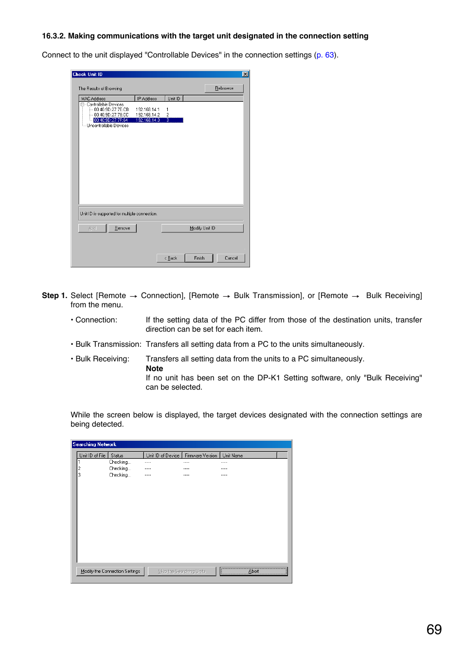 In the connection setting, P. 69 | Toa DP-K1 User Manual | Page 69 / 102