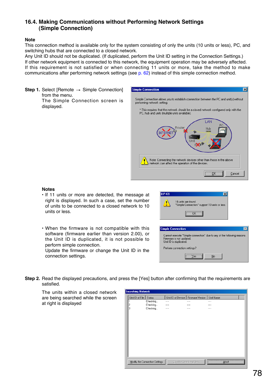Simple connection), Connection" (see, P. 78 | Is performed | Toa DP-K1 User Manual | Page 78 / 102
