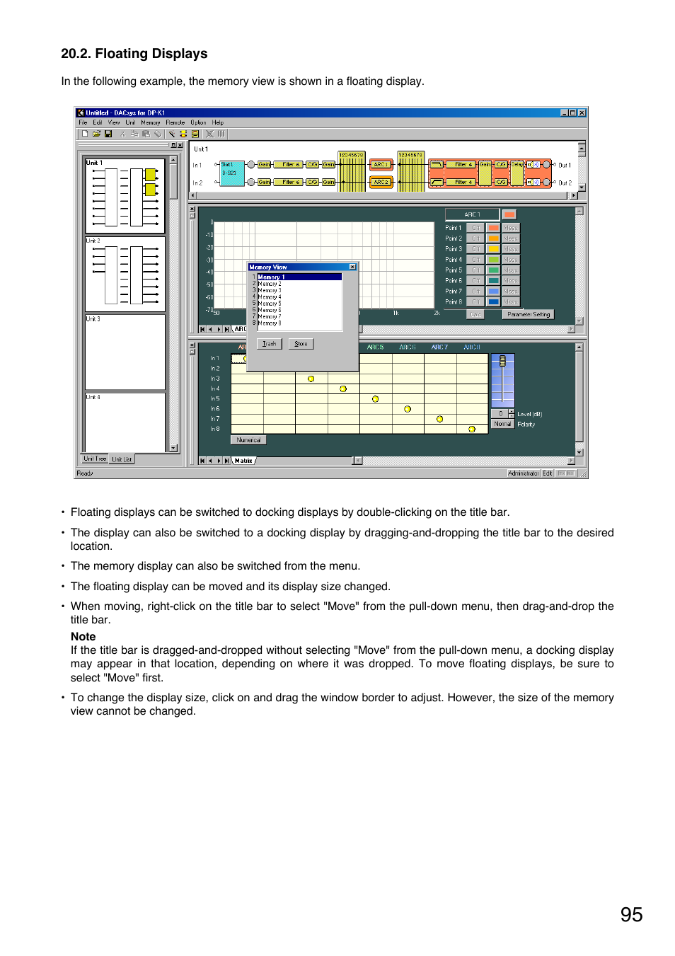 Floating displays | Toa DP-K1 User Manual | Page 95 / 102