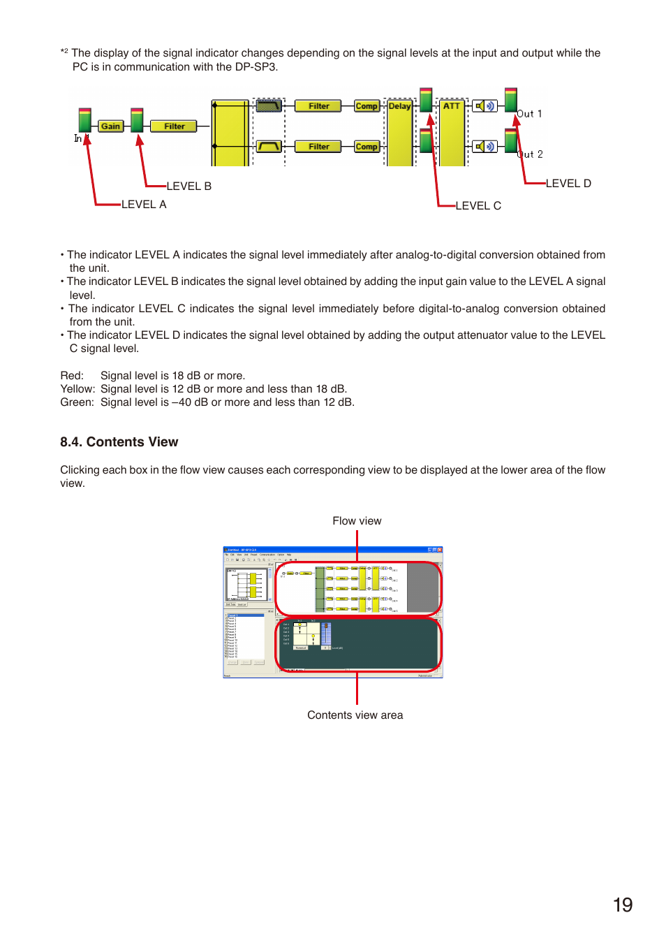 Contents view, See p. 19.) | Toa DP-SP3 User Manual | Page 19 / 75