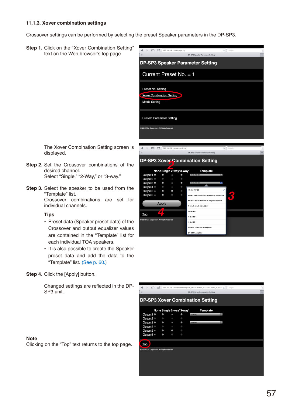 Toa DP-SP3 User Manual | Page 57 / 75