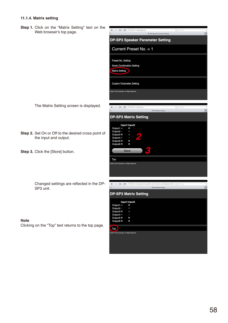 Toa DP-SP3 User Manual | Page 58 / 75