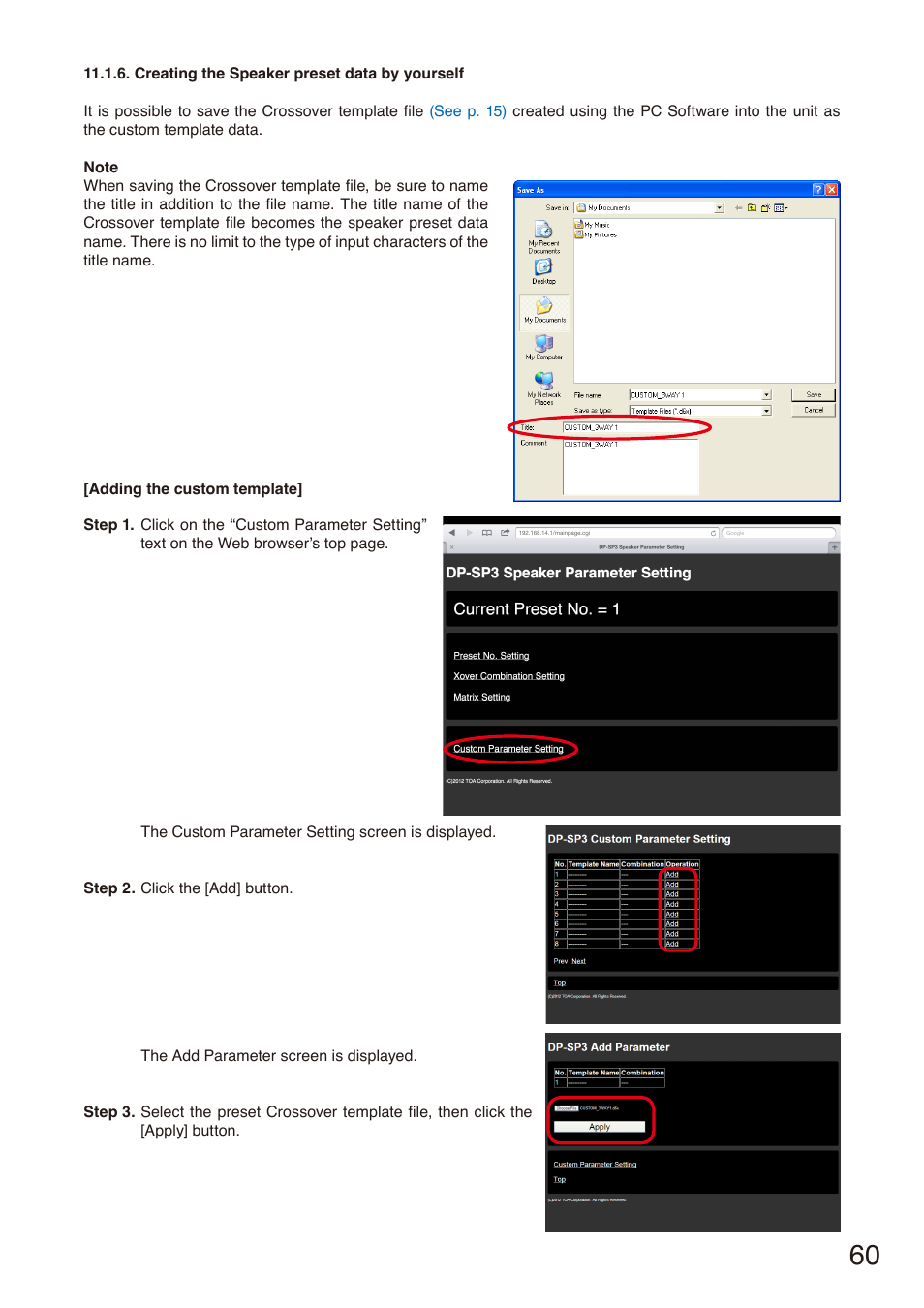 Toa DP-SP3 User Manual | Page 60 / 75