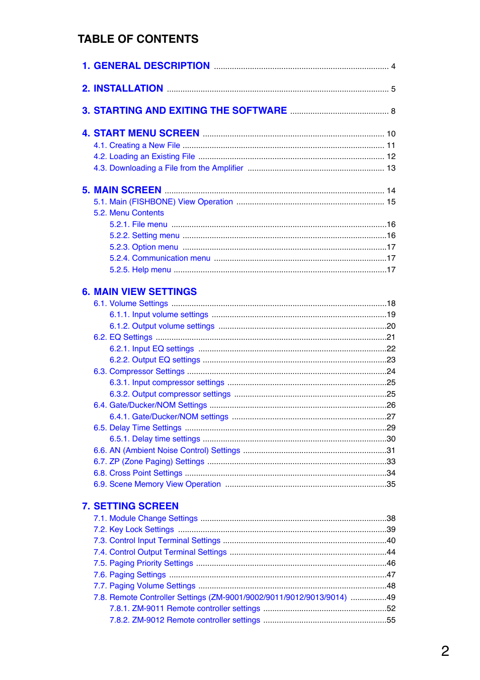 Toa M-9000M2 CE-AU User Manual | Page 2 / 65