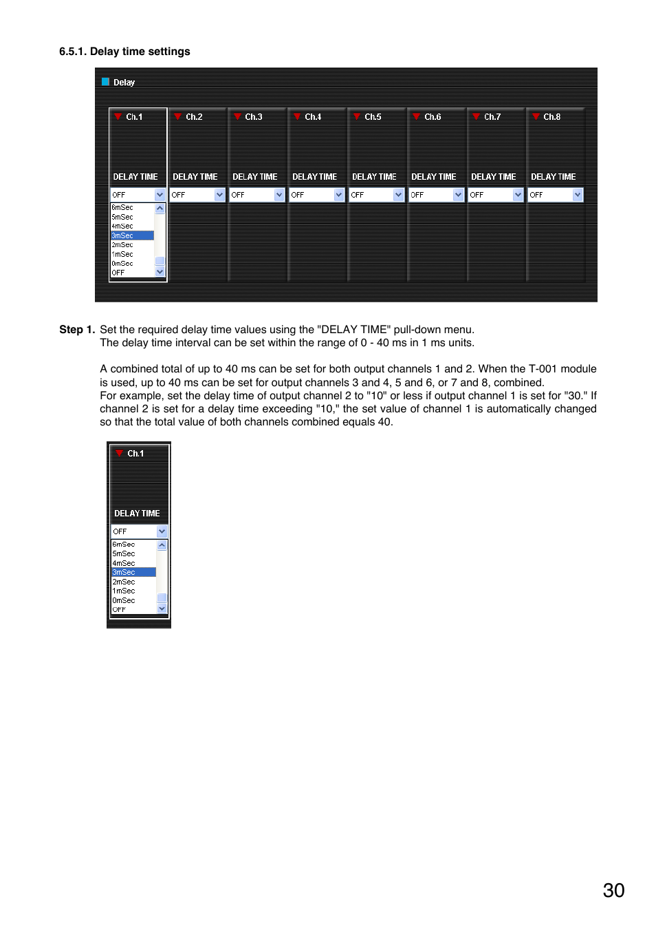 Delay time settings | Toa M-9000M2 CE-AU User Manual | Page 30 / 65