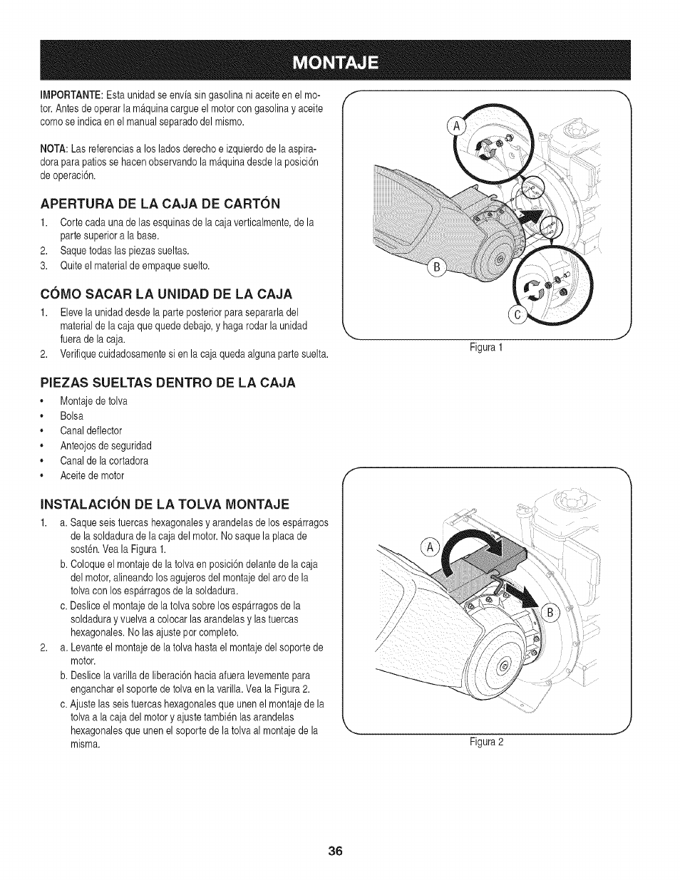 Montaje | Craftsman 247.776370 User Manual | Page 36 / 52