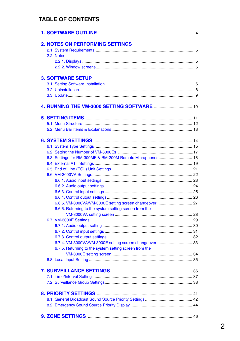 Toa VM-3000 Series User Manual | Page 2 / 90