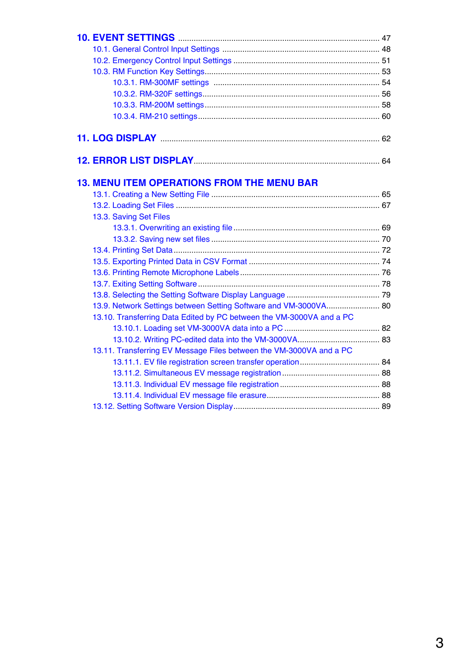 Toa VM-3000 Series User Manual | Page 3 / 90