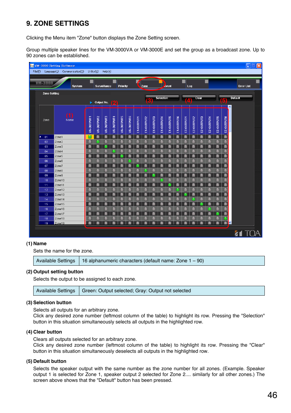 Zone settings, P. 46) | Toa VM-3000 Series User Manual | Page 46 / 90