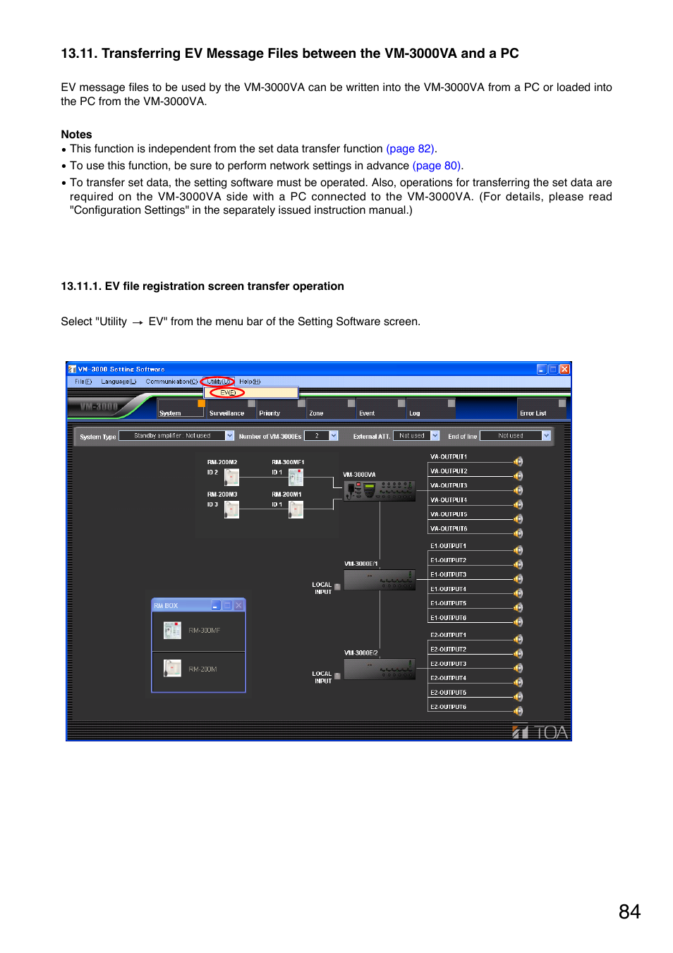 Ev file registration screen transfer operation | Toa VM-3000 Series User Manual | Page 84 / 90