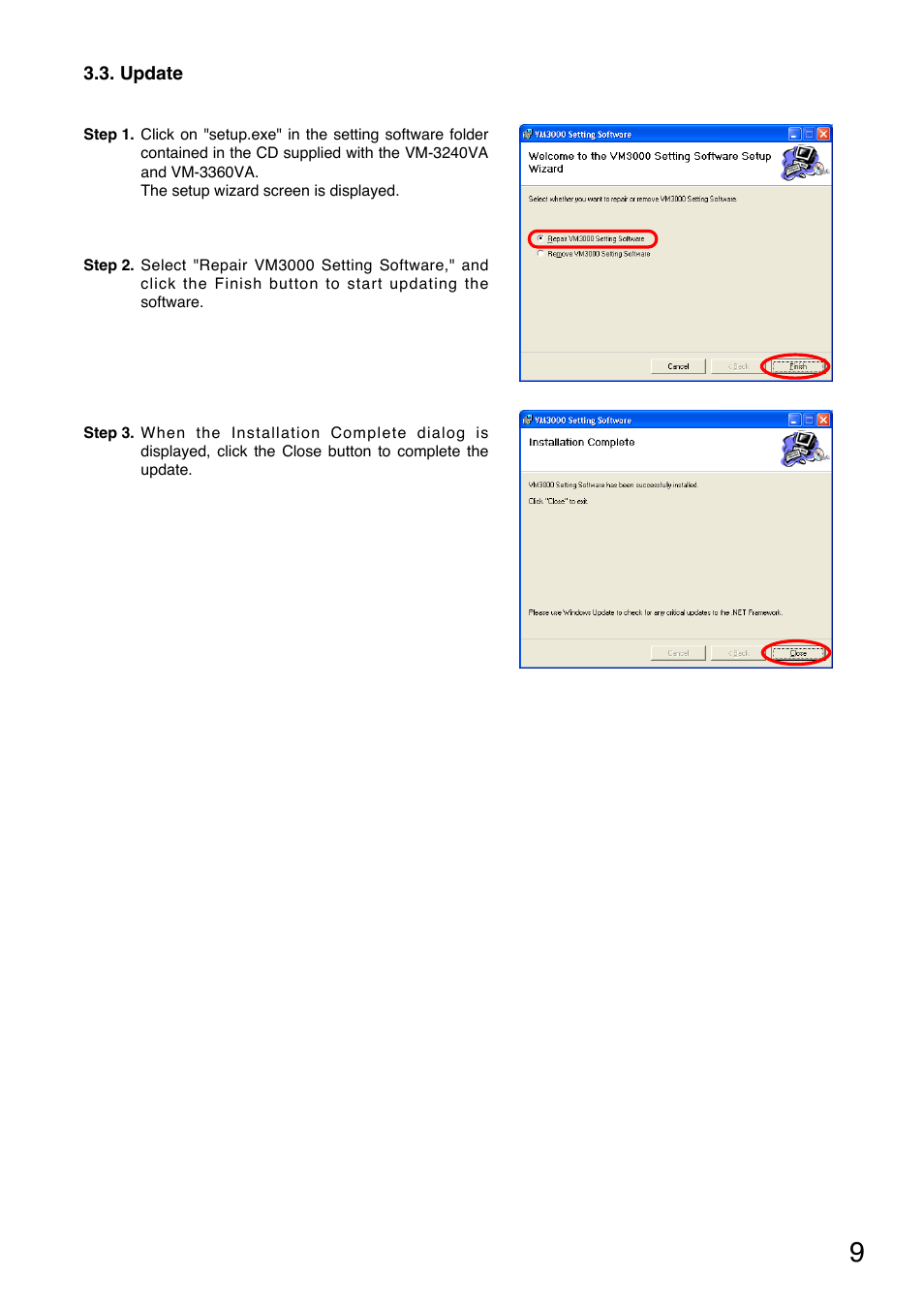 Update | Toa VM-3000 Series User Manual | Page 9 / 90