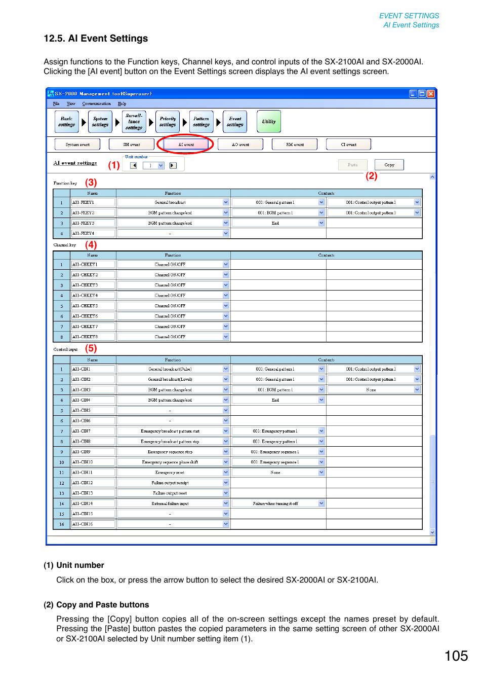 Ai event settings, P. 105), Refer to | P. 105 | Toa SX-2000 Series User Manual | Page 105 / 180
