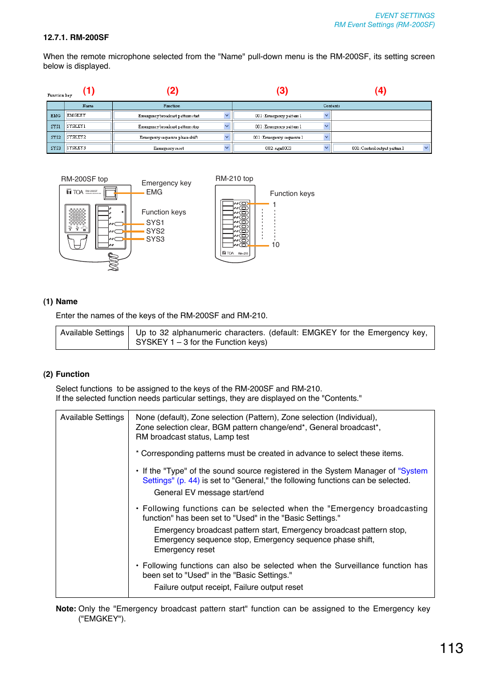 Rm-200sf | Toa SX-2000 Series User Manual | Page 113 / 180