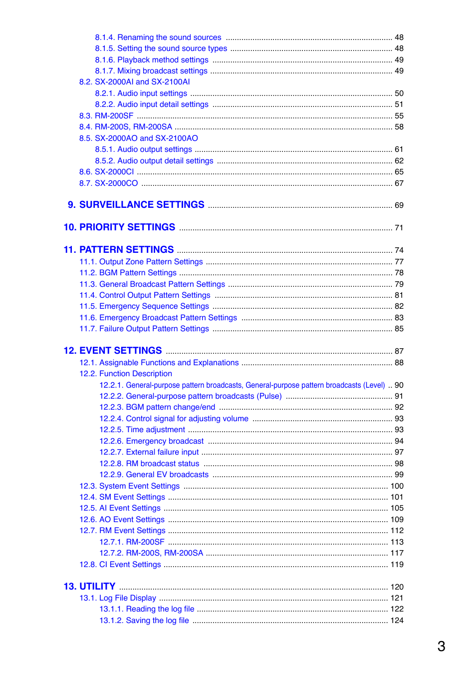Toa SX-2000 Series User Manual | Page 3 / 180