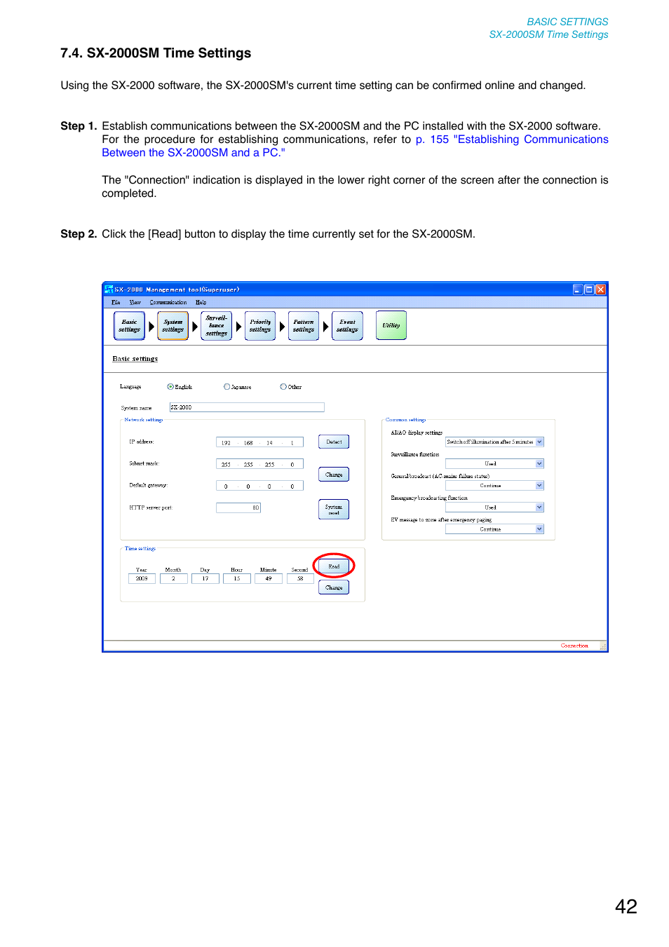 Sx-2000sm time settings | Toa SX-2000 Series User Manual | Page 42 / 180