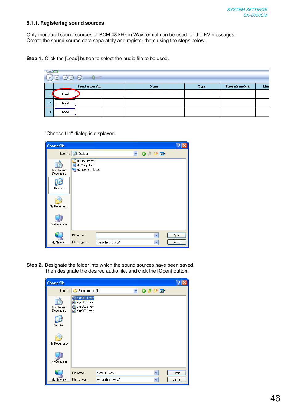 Registering sound sources | Toa SX-2000 Series User Manual | Page 46 / 180