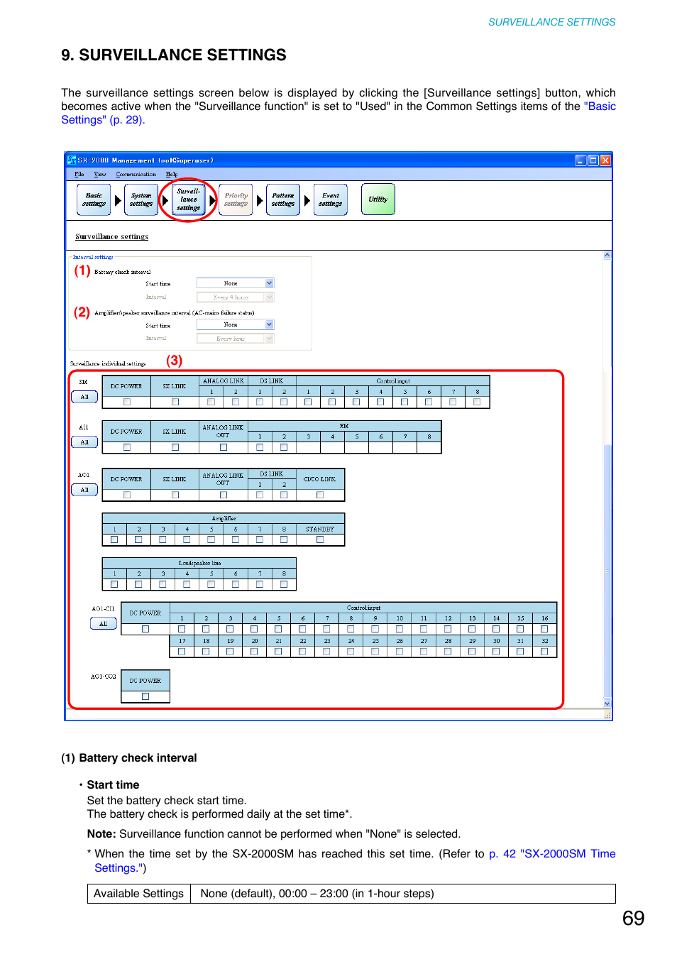 Surveillance settings, P. 69) | Toa SX-2000 Series User Manual | Page 69 / 180