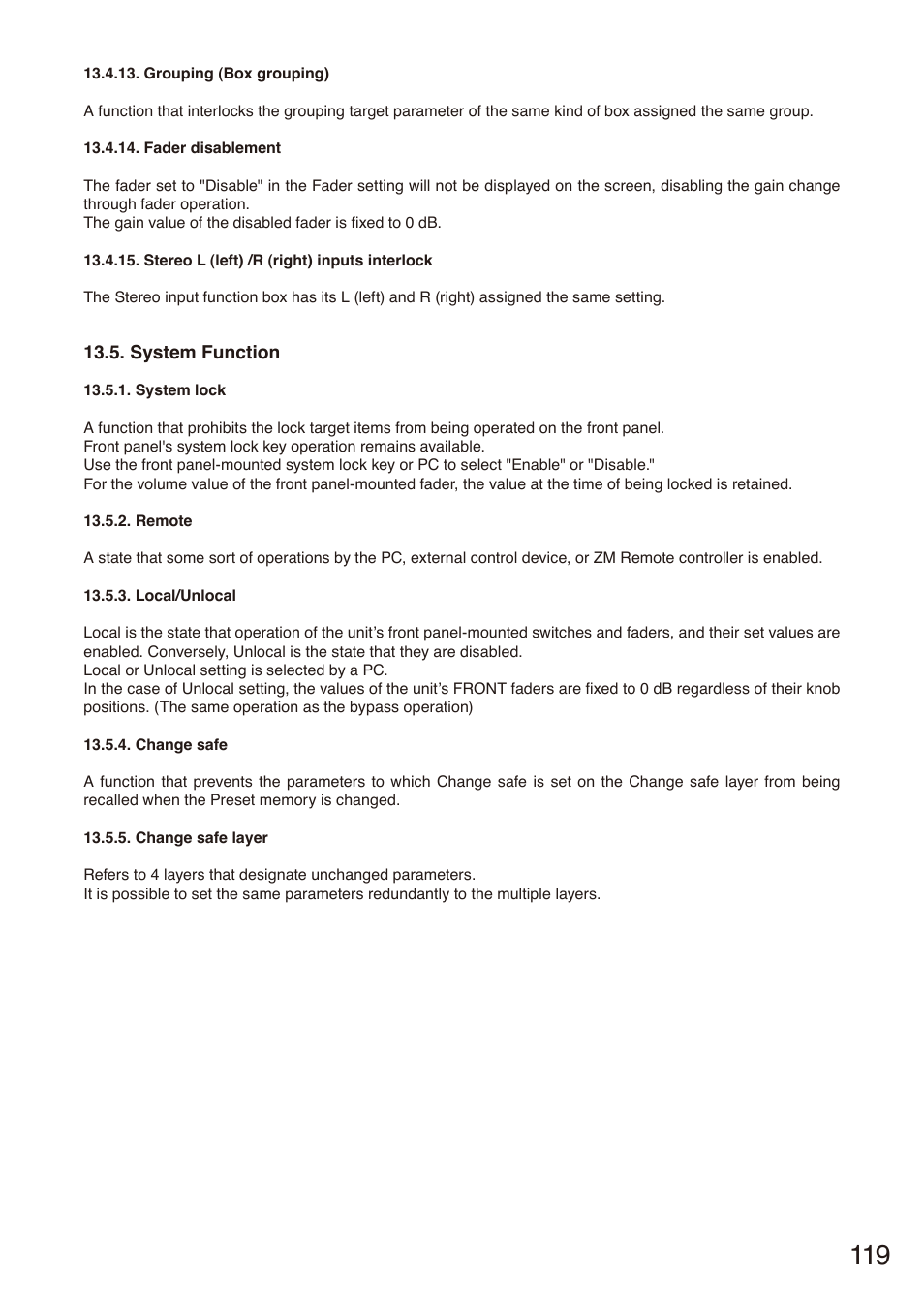 System function | Toa M-864D Ver.2.2.0 User Manual | Page 119 / 131