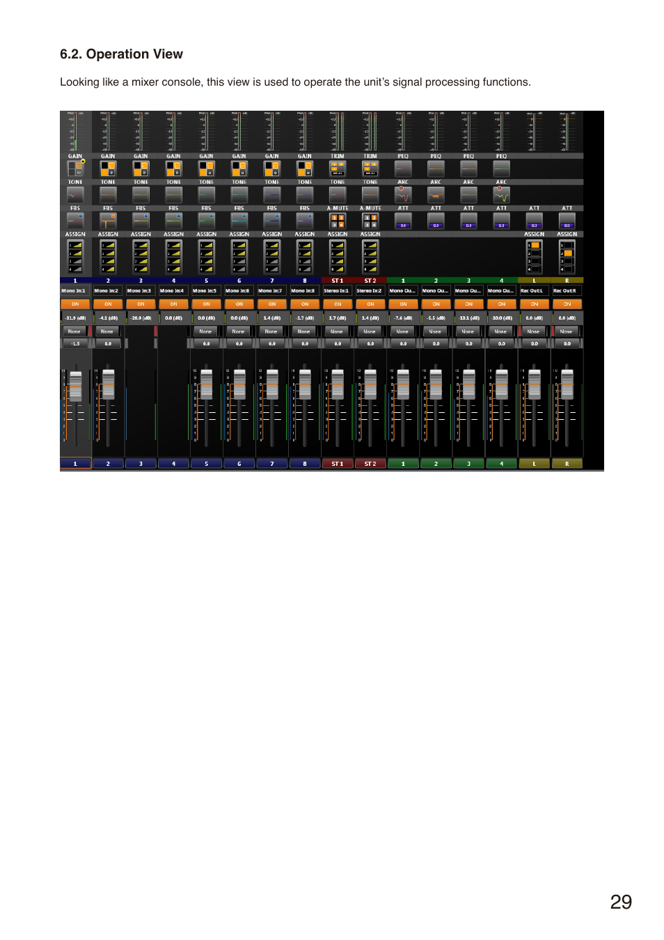 Operation view | Toa M-864D Ver.2.2.0 User Manual | Page 29 / 131