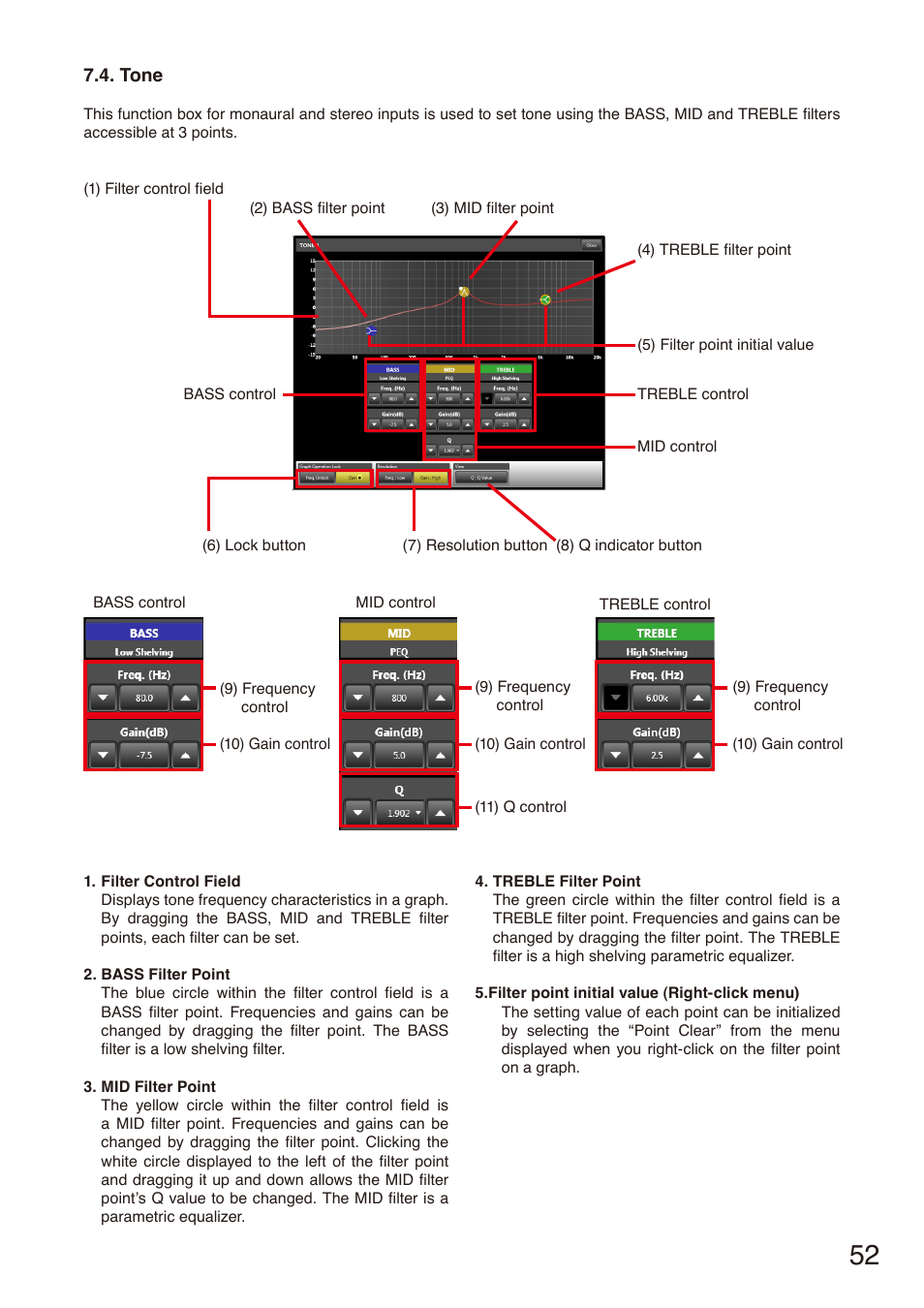 Tone, P. 52 | Toa M-864D Ver.2.2.0 User Manual | Page 52 / 131