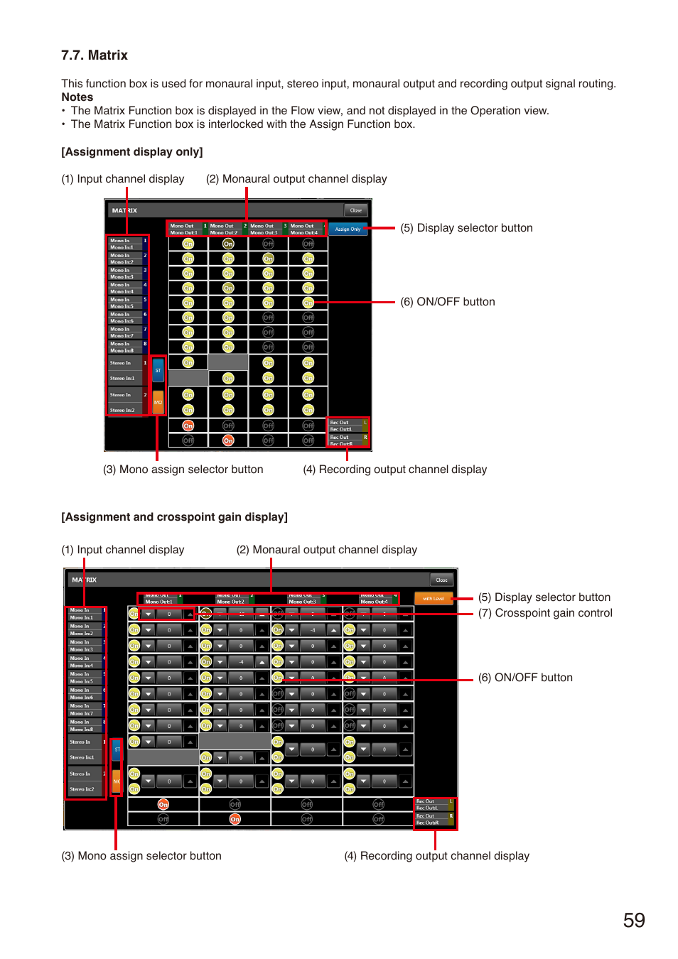 Matrix, P. 59 | Toa M-864D Ver.2.2.0 User Manual | Page 59 / 131