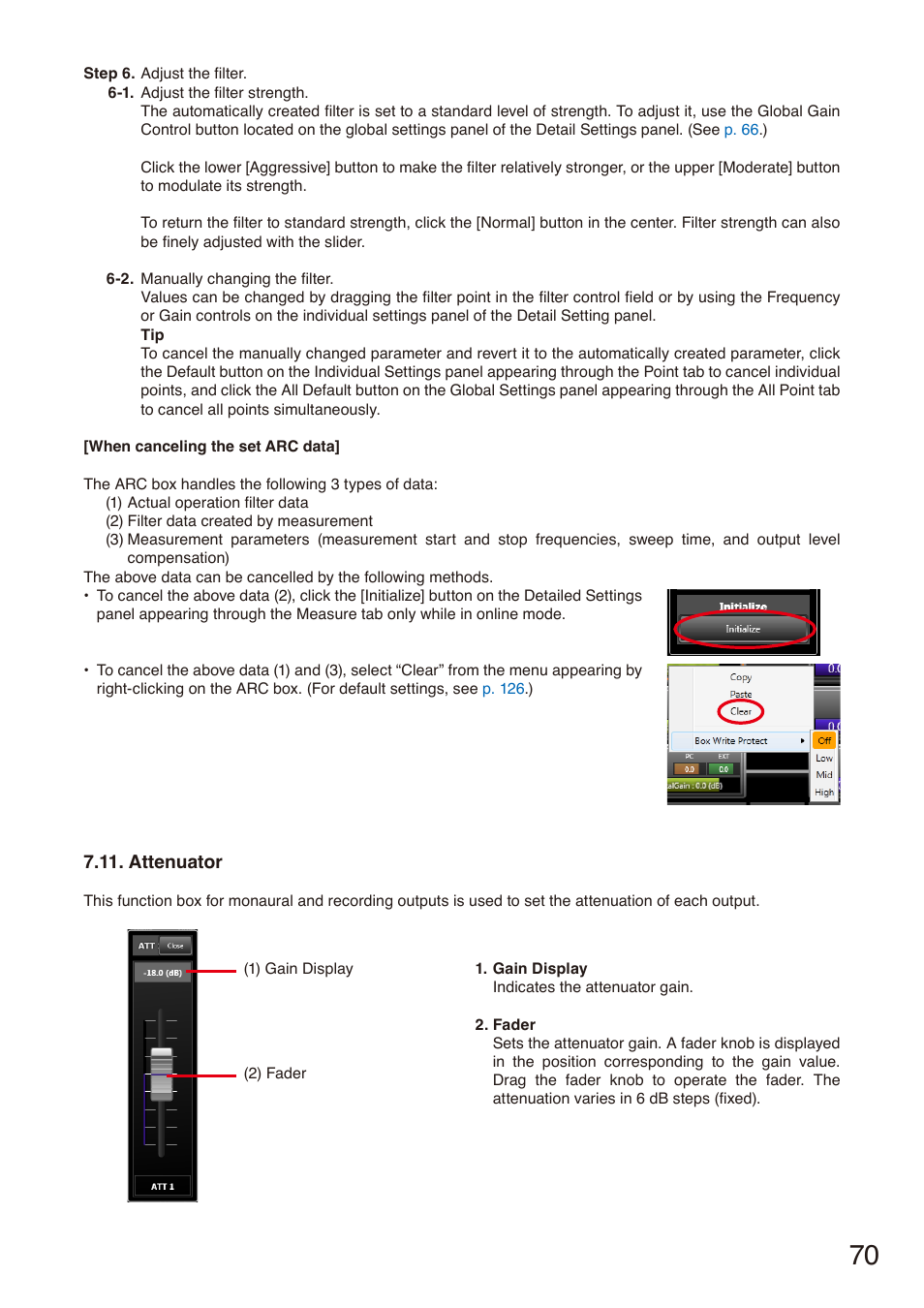 Attenuator, P. 70 | Toa M-864D Ver.2.2.0 User Manual | Page 70 / 131