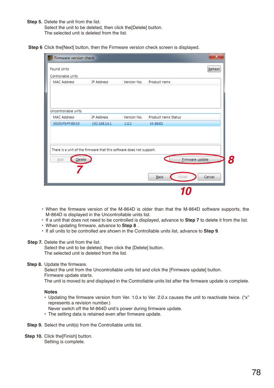 P. 78 | Toa M-864D Ver.2.2.0 User Manual | Page 78 / 131