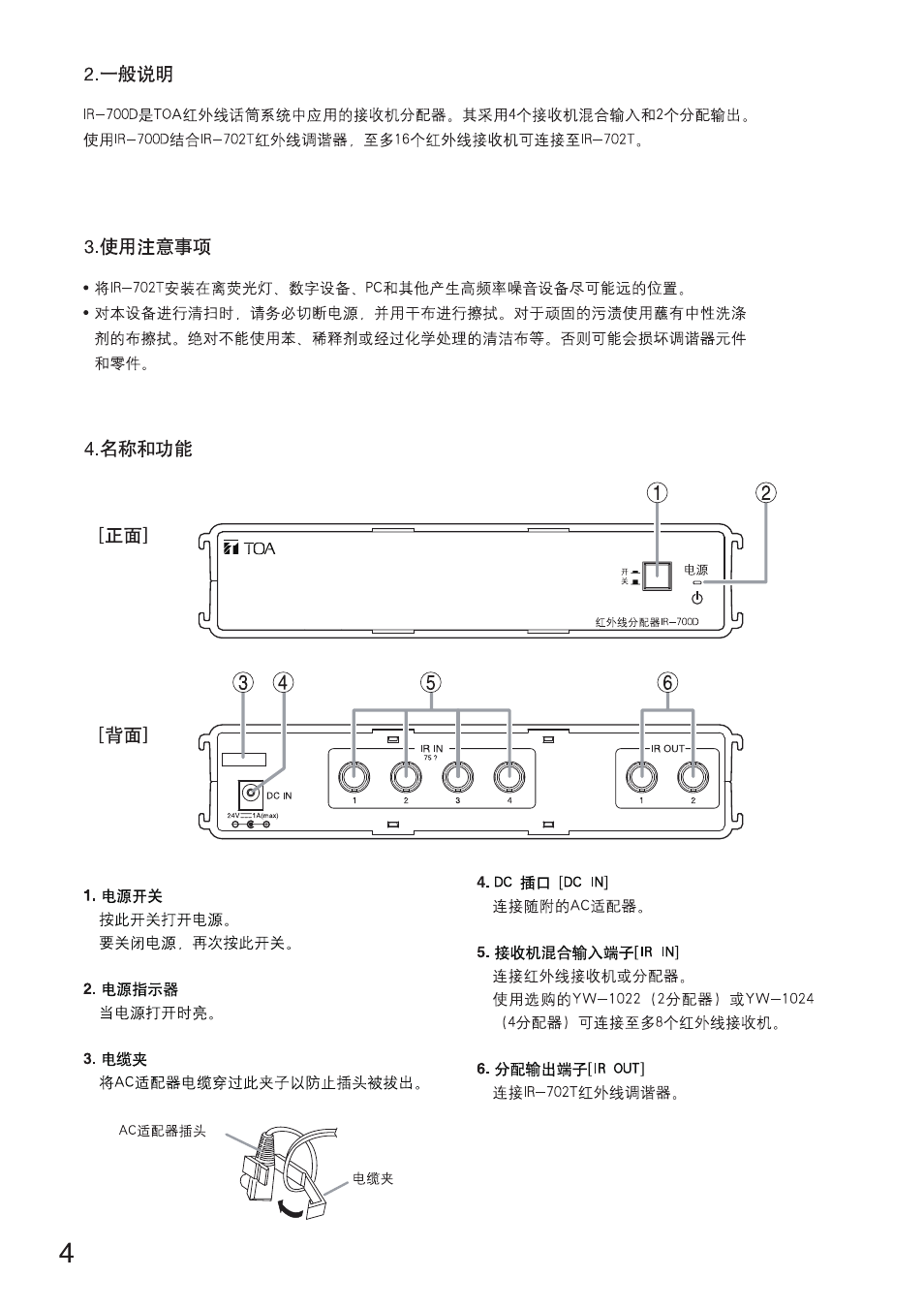 Toa IR-700D User Manual | Page 16 / 24