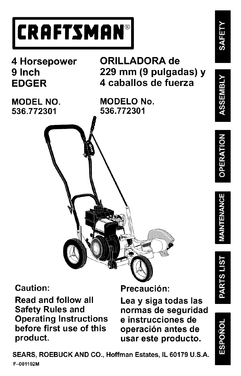 Craftsman 536.772301 User Manual | 60 pages