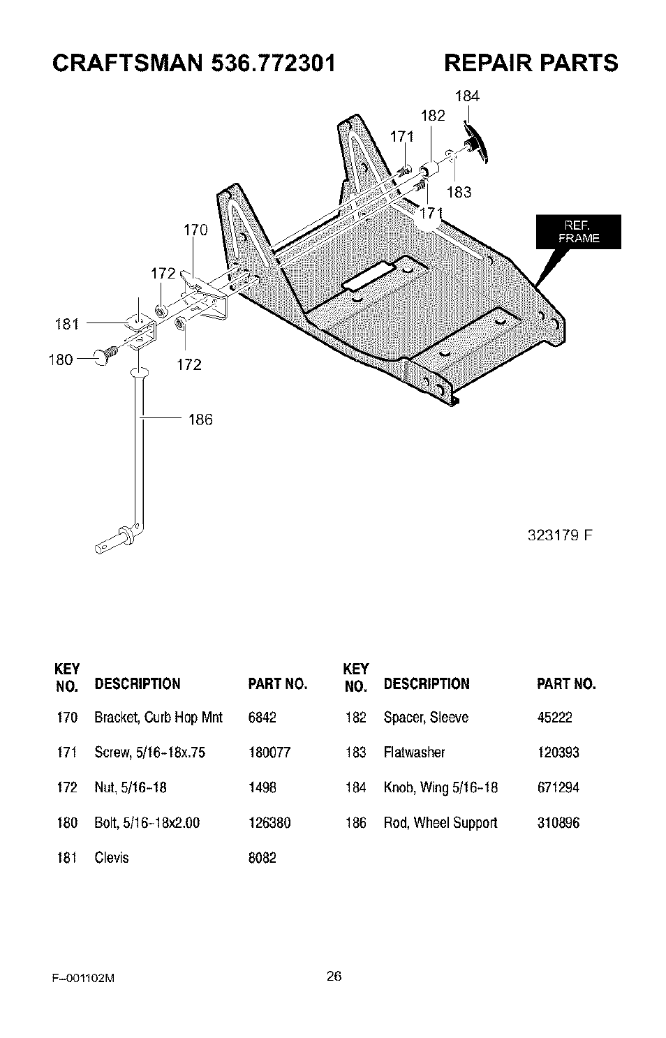 Repair parts | Craftsman 536.772301 User Manual | Page 26 / 60