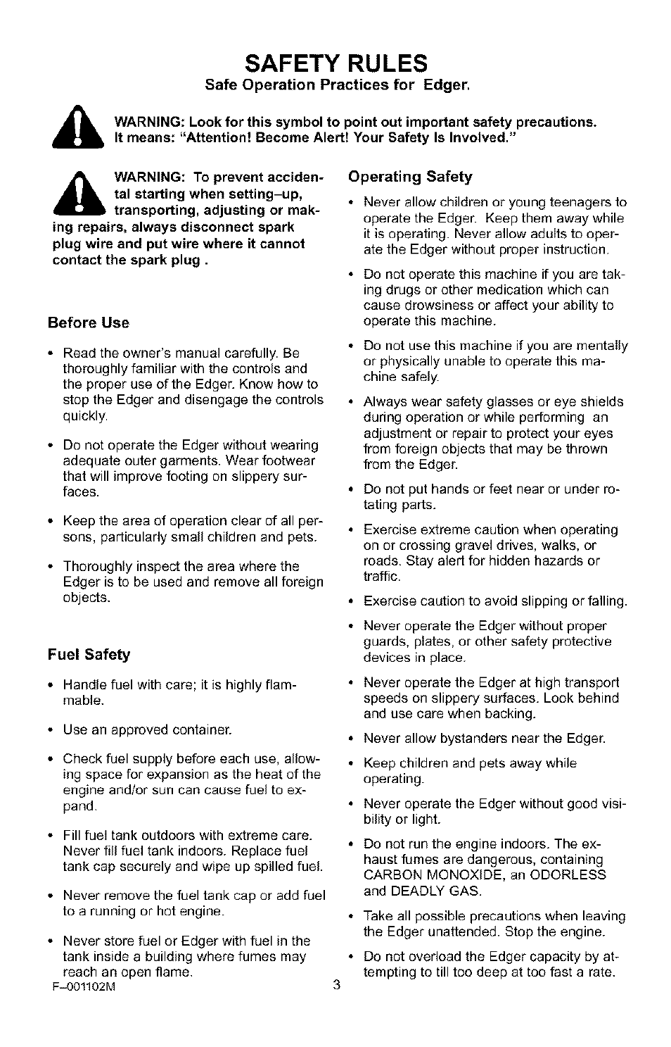 Safety rules | Craftsman 536.772301 User Manual | Page 3 / 60