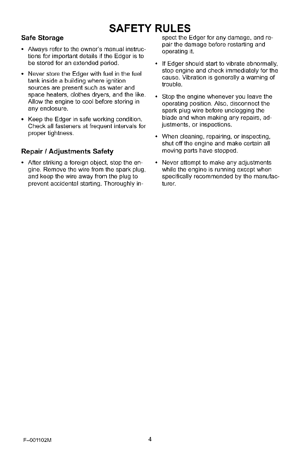 Safety rules | Craftsman 536.772301 User Manual | Page 4 / 60