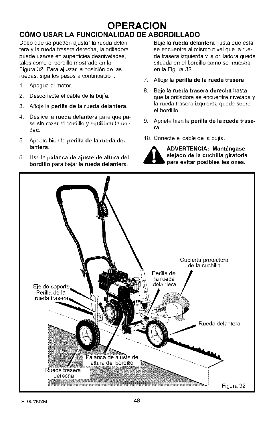 Operacion | Craftsman 536.772301 User Manual | Page 48 / 60