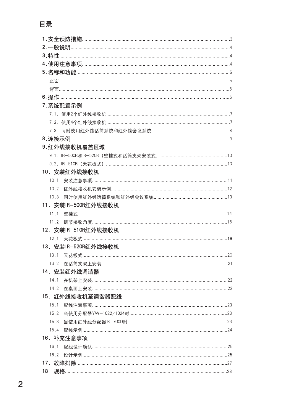 Toa IR-702T User Manual | Page 30 / 56