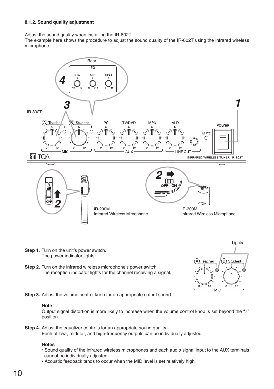 Toa IR-802T User Manual | Page 10 / 16