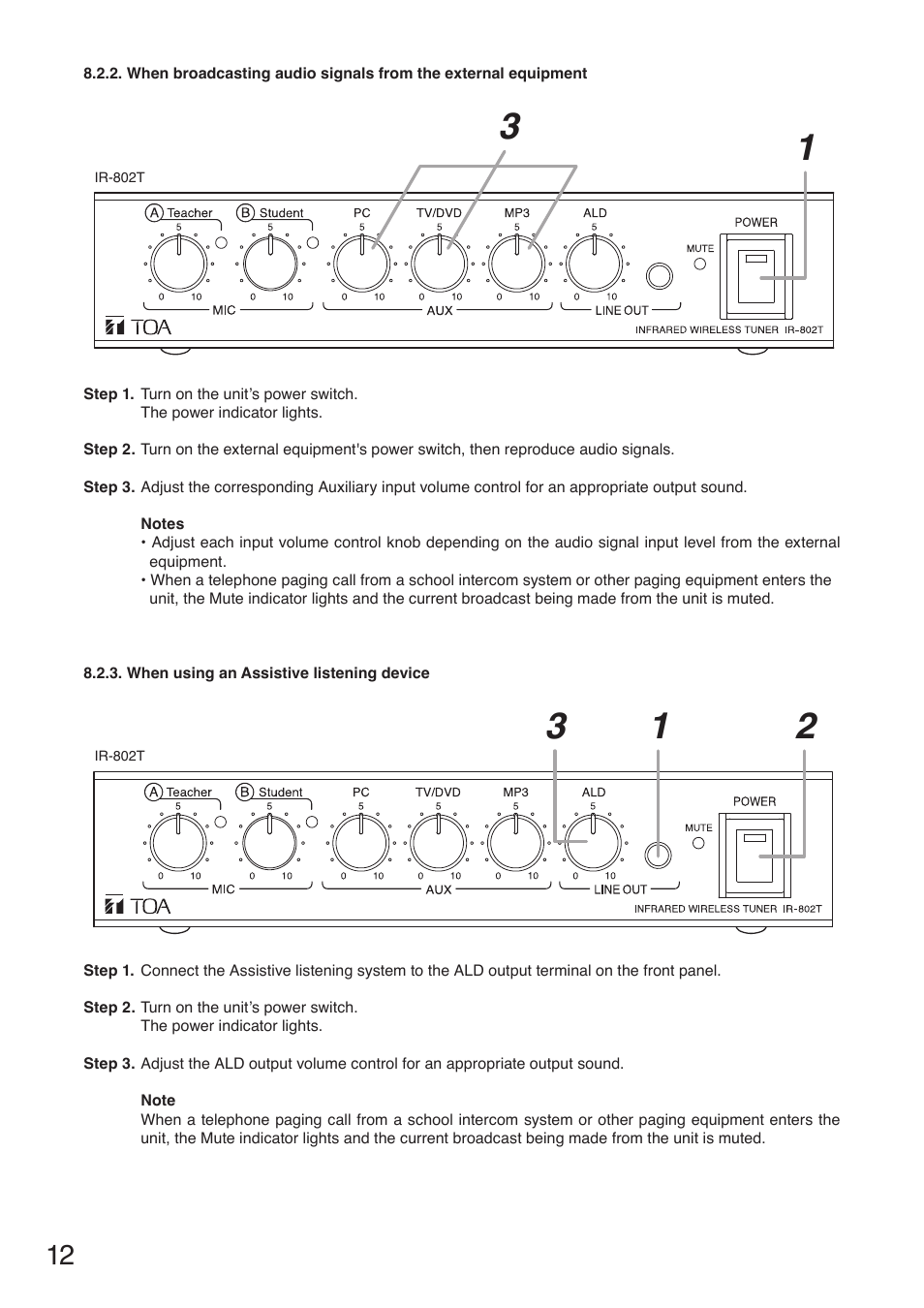 Toa IR-802T User Manual | Page 12 / 16
