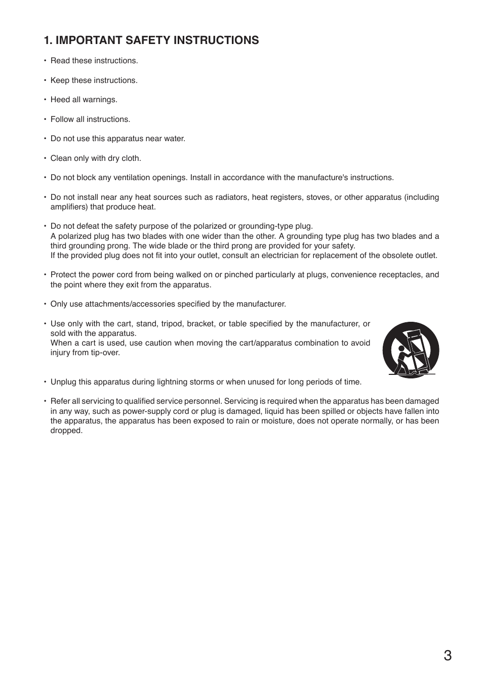 Important safety instructions | Toa IR-802T User Manual | Page 3 / 16