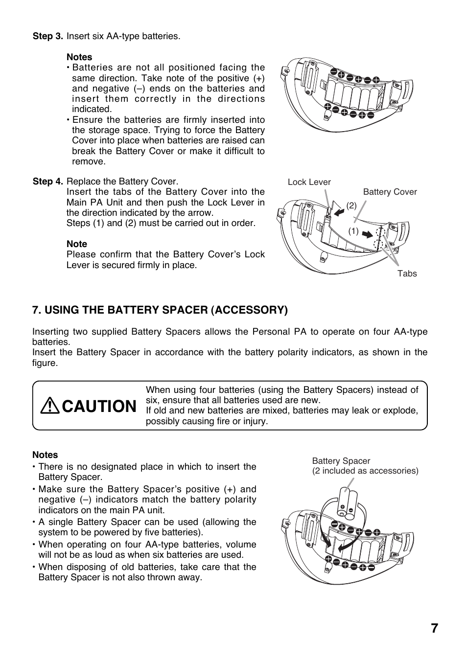 Caution | Toa ER-1000 WR User Manual | Page 7 / 12