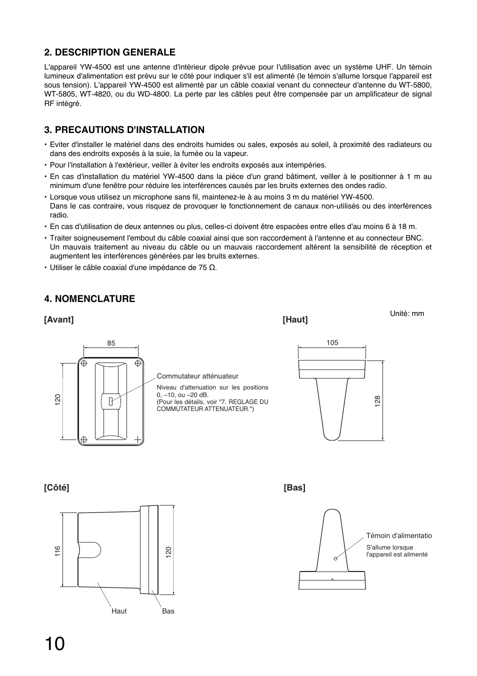 Toa YW-4500 User Manual | Page 10 / 20