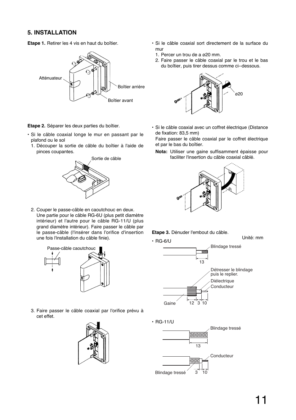 Installation | Toa YW-4500 User Manual | Page 11 / 20