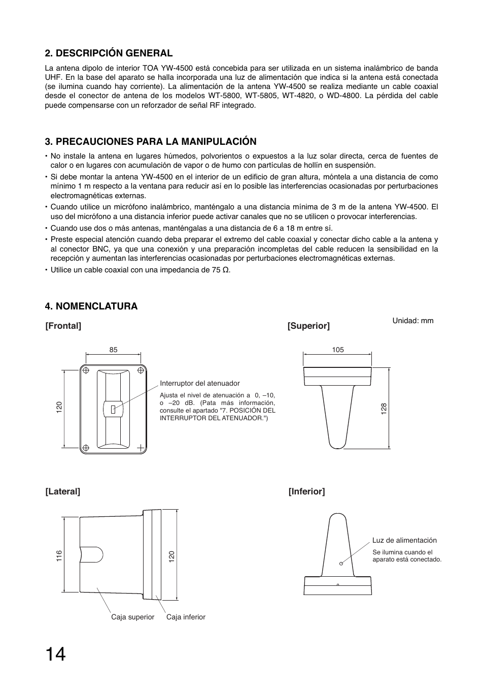 Toa YW-4500 User Manual | Page 14 / 20