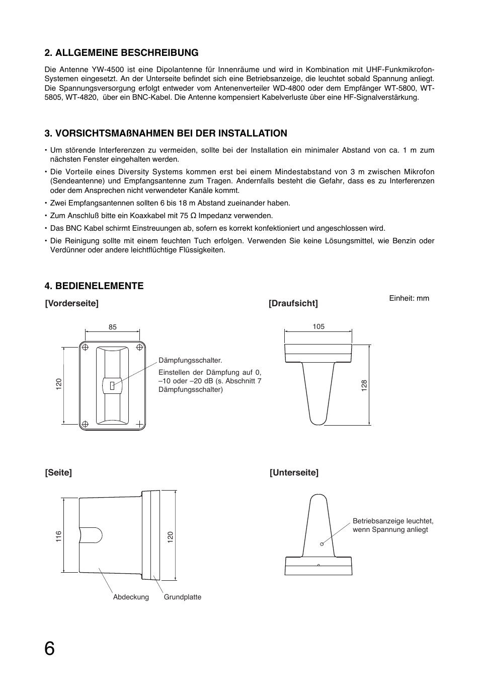 Toa YW-4500 User Manual | Page 6 / 20