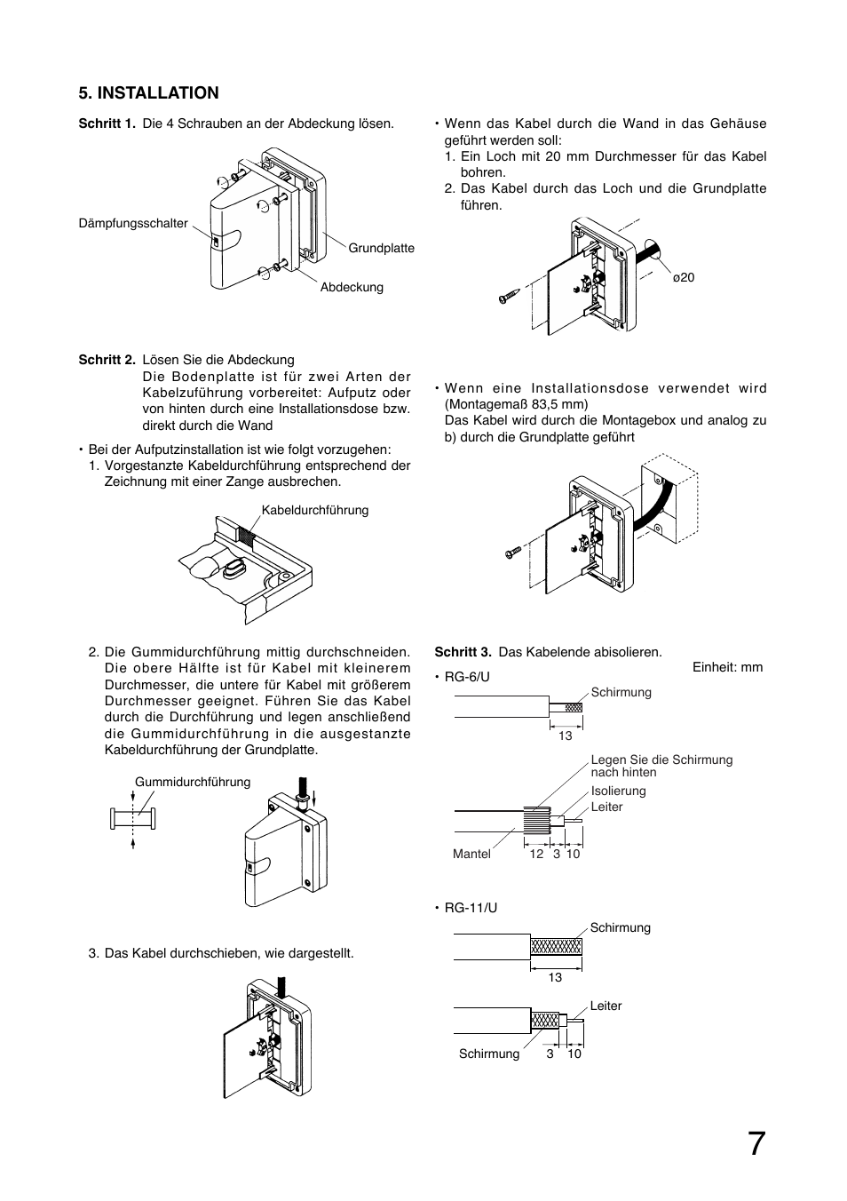 Installation | Toa YW-4500 User Manual | Page 7 / 20