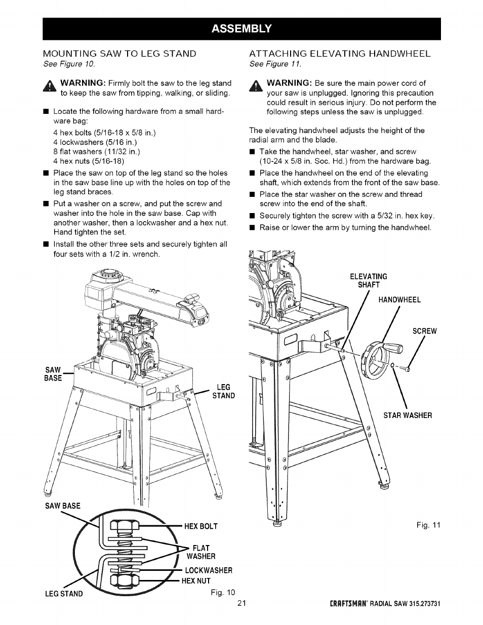 Craftsman 315.273731 User Manual | Page 21 / 80