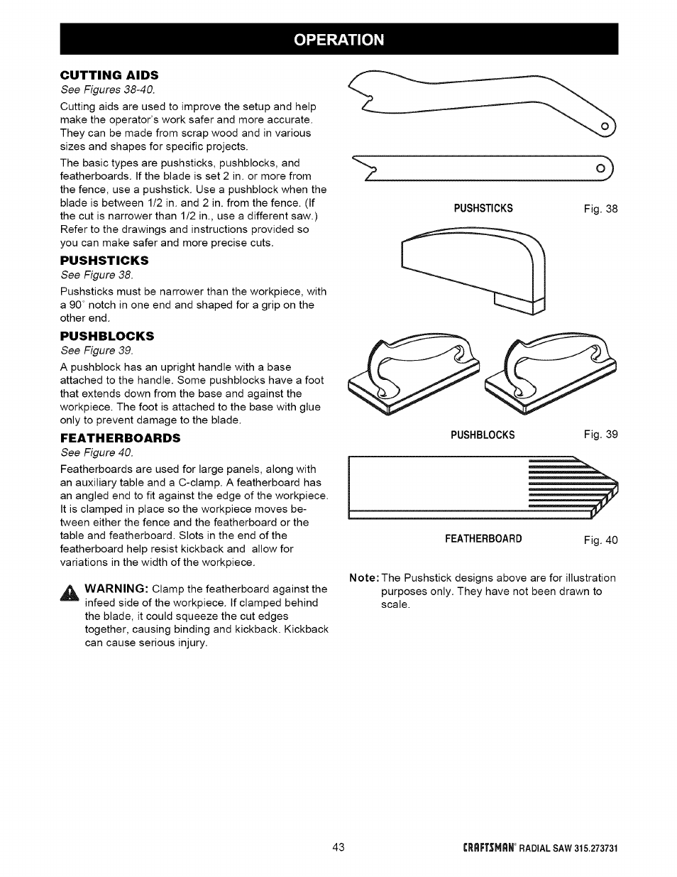 Pushsticks, Pushblocks, Featherboards | Craftsman 315.273731 User Manual | Page 43 / 80